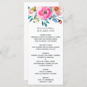 Hot-roze Waterverf Menu (Voorkant / Achterkant)