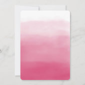 Hot-roze Waterverf Ombre Baby shower Uitnodiging (Achterkant)