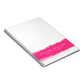 Hot Roze Waterverf Splash Gepersonaliseerd Notitie Notitieboek (Rechterzijde)