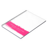 Hot Roze Waterverf Splash Gepersonaliseerd Notitie Notitieboek (Linkerzijde)