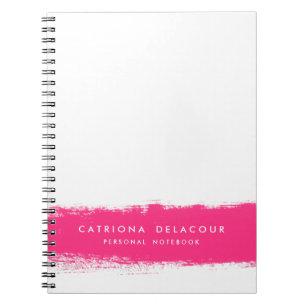 Hot Roze Waterverf Splash Gepersonaliseerd Notitie Notitieboek