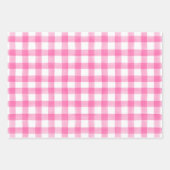 Hot-roze Waterverf Stippen Gingham-pakpapier Inpakpapier Vel (Voorkant)