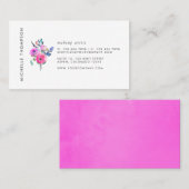 Hot-roze Waterverf Visitekaartje (Voorkant / Achterkant)