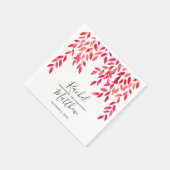 Hot roze Waterverf wijnstokken bruiloft Servet (Hoek)