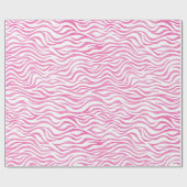 Hot-roze Waterverf Zebra afdrukken Cadeaupapier (Vlak)