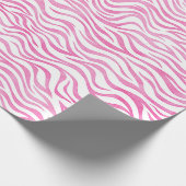 Hot-roze Waterverf Zebra afdrukken Cadeaupapier (Hoek)