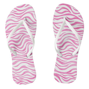 Hot-roze Waterverf Zebra afdrukken Teenslippers