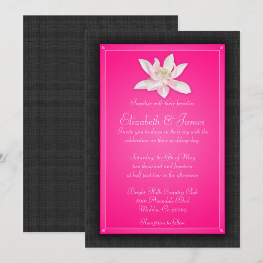 Hot-roze weddenschappen kaart (Voorkant / Achterkant)