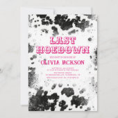 Hot-roze Westerne grafische Koe Afdrukbietenpartij Kaart (Voorkant)