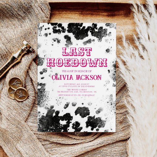 Hot-roze Westerne grafische Koe Afdrukbietenpartij Kaart