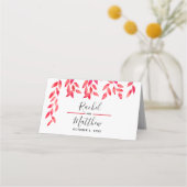 Hot-roze wijnstokken en oliage bruiloft plaatskaartje (Achterkant)