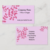 Hot-roze wijnstokken visitekaartje (Voorkant / Achterkant)