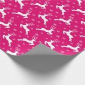 Hot-Roze winterkerstrendiertje Cadeaupapier (Hoek)