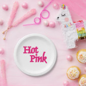 Hot Roze wit papier borden Papieren Bordje (Feest)