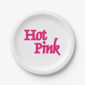 Hot Roze wit papier borden Papieren Bordje (Voorkant)