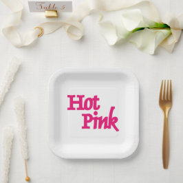 Hot Roze wit vierkant papier borden Papieren Bordje