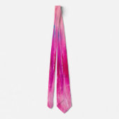 Hot Roze Witte Abstracte Kunst Moderne Trendy Neon Stropdas (Achterkant)