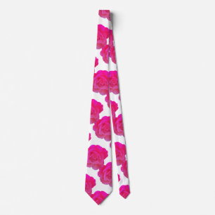 Hot Roze Witte Bloemen Bloemen Roos Cool Gift Favo Stropdas