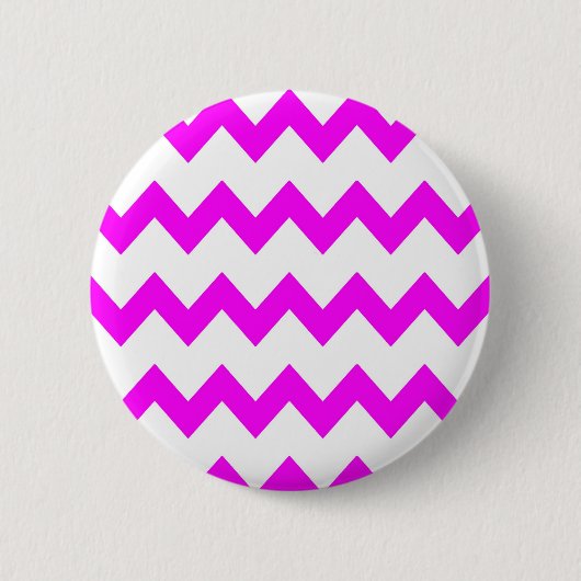 Hot-roze witte Chevrons Button (Voorkant)