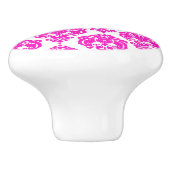 Hot-roze witte Damascus legant Chic Bedroom Dresse Keramische Knop (Zijkant)