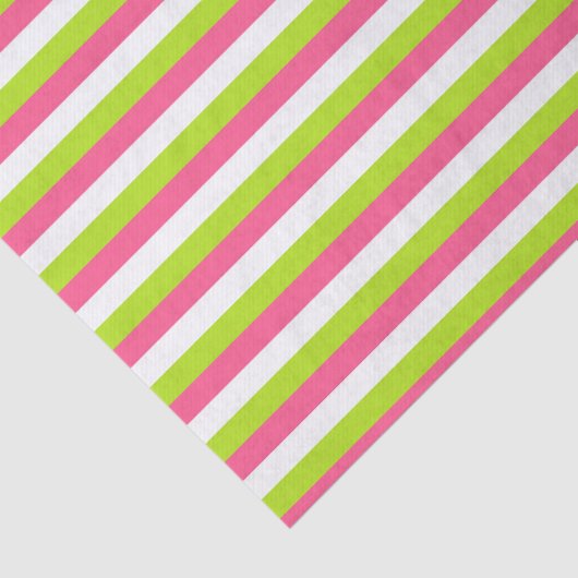 Hot-roze, witte en langgroene strepen tissuepapier (Detail)