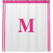 Hot-roze witte monogram Initiaal Aangepaste naam S Douchegordijn (Voorkant)