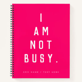 Hot Roze Witte Niet druk typografie naam Notitieboek