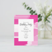 Hot-roze witte penseelstreken kaart (Staand voorkant)