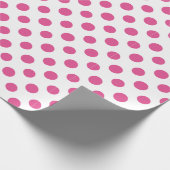Hot-roze witte pooldots patroon cadeaupapier (Hoek)