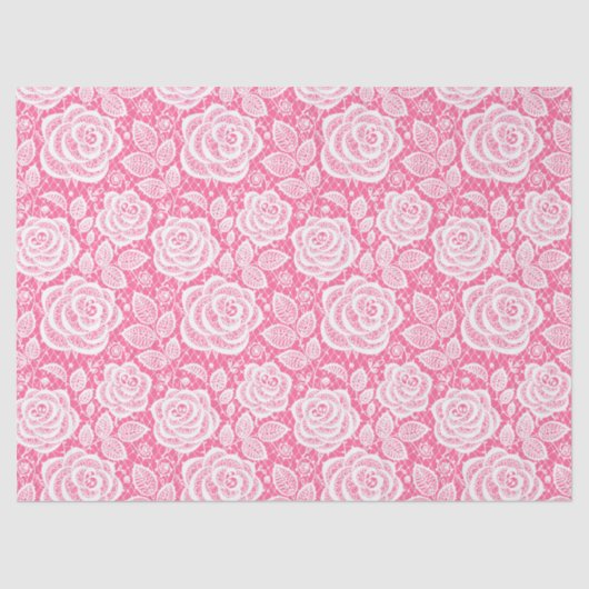 Hot-roze witte roze leds cadeaubonpapier tissuepapier (Voorkant)