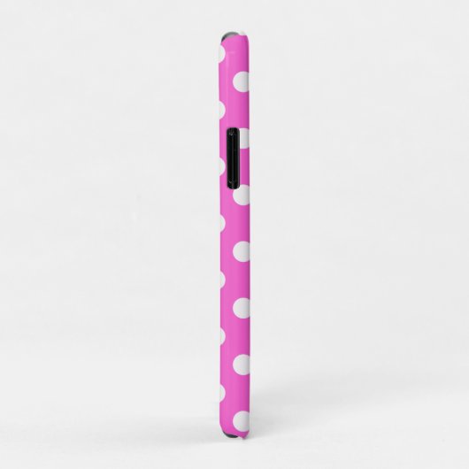 Hot Roze & Witte Stippen Stip Case-Mate iPhone Case (Achterkant/rechts)