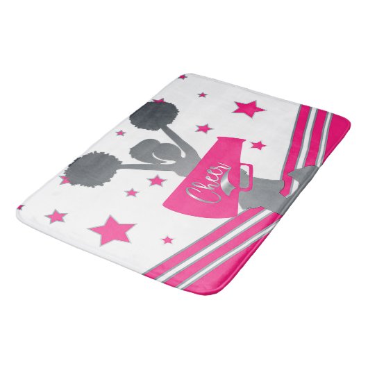 Hot-roze, witte zilver, roze, roze, roomtoonaangev badmat (Gekanteld)