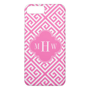 Hot-roze Wt Med Greek Key Diag T Hot-Pn 3I Monogra Case-Mate iPhone Case