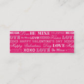 Hot-roze XOXO-liefde is mijn fijne valentijnsdag Mini Visitekaartje (Achterkant)