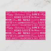 Hot-roze XOXO-liefde is mijn fijne valentijnsdag Visitekaartje (Achterkant)