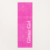 Hot Roze Yoga Glitter Meisje Aanpassen Sparkle Yogamat (Voorkant)