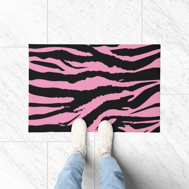 Hot-roze Zebra afdrukken Deurmat (Binnen)