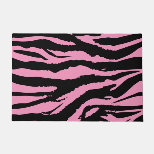 Hot-roze Zebra afdrukken Deurmat (Voorkant)