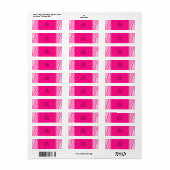 Hot-roze Zebra afdrukken Etiket (Full Sheet)