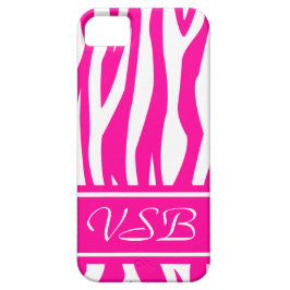 Hot-roze Zebra Afdrukken met monogram Case-Mate iPhone 14 Hoesje
