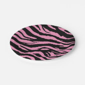 Hot-roze Zebra afdrukken Papieren Bordje (Gekanteld)
