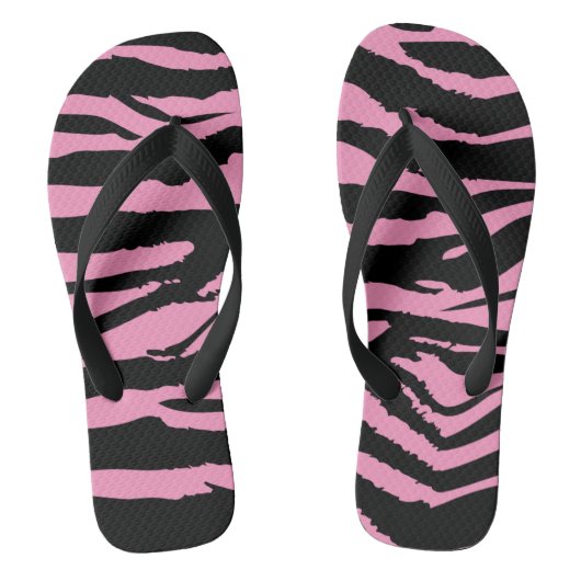 Hot-roze Zebra afdrukken Teenslippers (Voetbed)