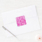 Hot-roze Zebra afdrukken Vierkante Sticker (Envelop)