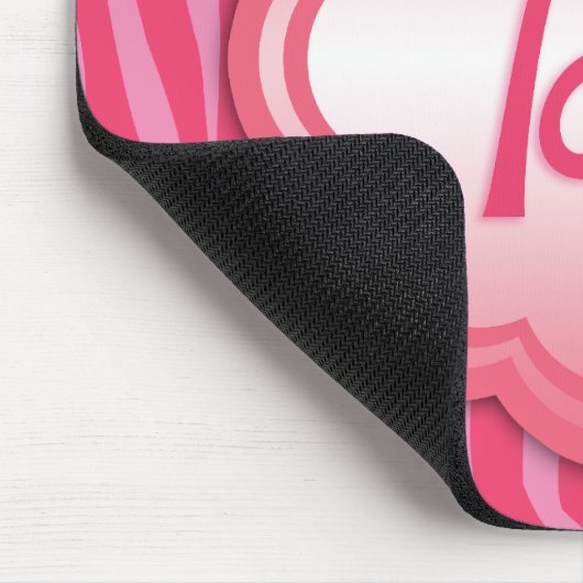 Hot-Roze Zebra Afdrukmonogram A Muismat (Hoek)