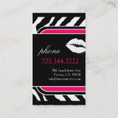 Hot-roze zebra Afdrukzout Visitekaartjes (Achterkant)