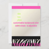 Hot-roze Zebra Afstuderen Fotouitnodiging Kaart (Achterkant)