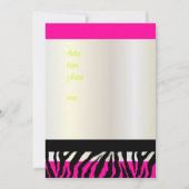 Hot-roze Zebra Afstuderen Fotouitnodiging Kaart (Achterkant)