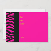 Hot-roze Zebra Afstuderen Fotouitnodiging Kaart (Achterkant)