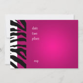 Hot-roze Zebra/Afstuderen Kaart (Achterkant)