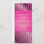 Hot-roze Zebra/Afstuderen Kaart (Achterkant)